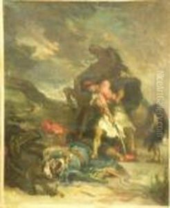 Battle Scene by Eugene Delacroix