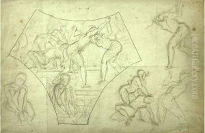 Etudes Avec Reprises Pour Les Jeunes Filles De Sparte S'exercant A La Lutte by Eugene Delacroix