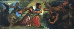 La Guerre Dechainant Les Monstres by Eugene Delacroix