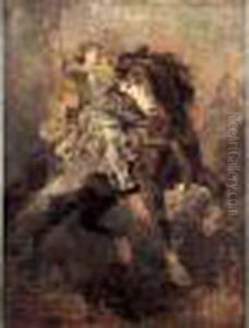 Clorinde A Cheval by Eugene Delacroix