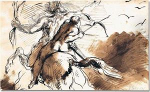 Study For ``the Education Of Achilles' by Eugene Delacroix