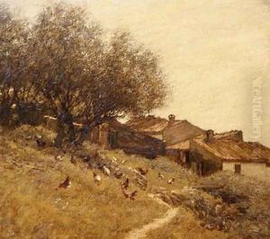 A Hillside Village in Provence by Henry Herbert La Thangue