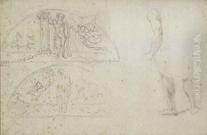Etude Pour Des Lunettes, L'hotel De Ville Deparis>. by Eugene Delacroix