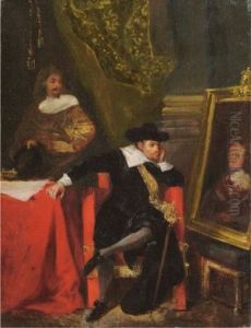 Cromwell At Windsor Castle by Eugene Delacroix