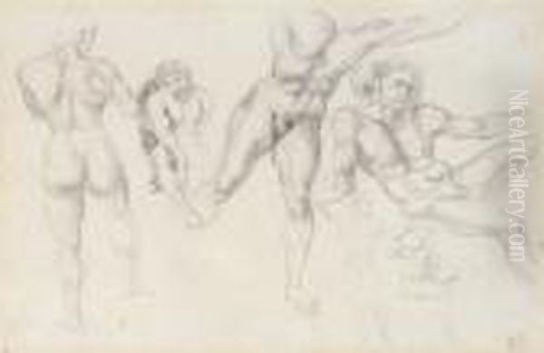 Studies Of Six Male Figures - view 1