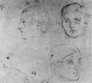 Trois Etudes De Tetes De Jeune Homme