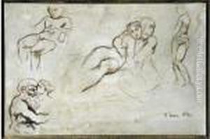 Etude De Personnages. by Eugene Delacroix