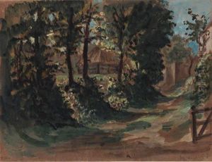 A View Of A Farmhouse Near Dieppe by Eugene Delacroix