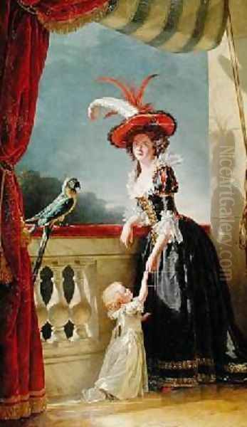 Portrait of Louise Elisabeth de France 1727-59 Duchess of Parma and her son Ferdinand 1751-1802 - view 1