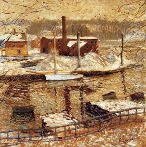 River Scene in Winter by Ernest Lawson