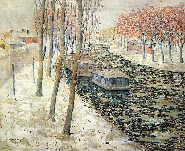 Canal Scene in Winter - view 1