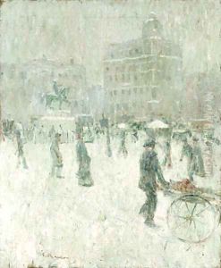 Union Square, New York in Winter by Ernest Lawson
