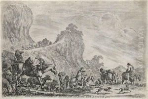 Jacob's Flight Into Egypt by Stefano della Bella