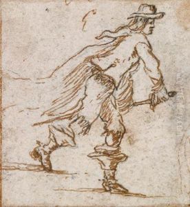 A Study Of A Walking Man With A Epee A Study Of A Walking Man With A Epee