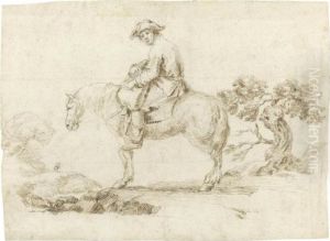 A Man On A Horse With A Gnarled Tree Beyond