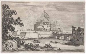 A) Viandanti Nella Campagna B) 
Il Tempio Del Palatino Ed I Ruderi Del Palatino C) Castel Sant'angelo