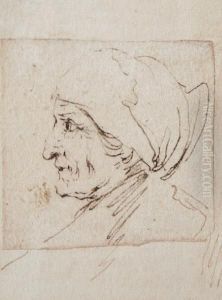 Head Of An Old Woman by Stefano della Bella