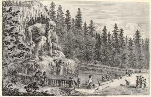 Vues De La Villa Del Pratolino (de Vesme 838-43) by Stefano della Bella