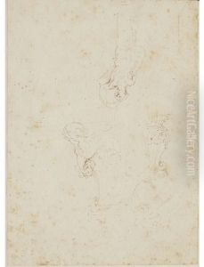 Four Leaves From A Small Album 
And Three Further Drawings,depicting Figures, Landscapes, Horses And 
Carriages And A Hat