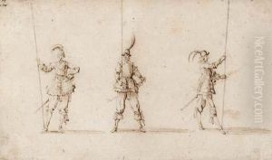 Three Soldiers, After Jacques Callot by Stefano della Bella
