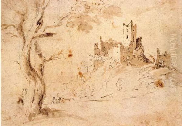 Forteresse En Ruine Dans Un Paysage - view 1