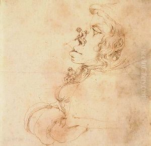 A Dwarf Fisherman Seated On The Nose Of A Giant, Another Dwarf On The Neck by Stefano della Bella