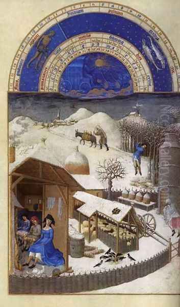 Les tres riches heures du Duc de Berry- Fevrier (February) 1412-16 - view 1