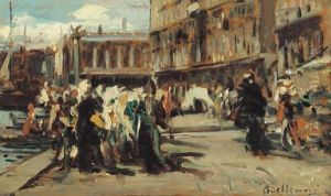 Bozzetto Per "venezia Al Secolo Xvi" by Lorenzo Delleani