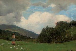 A Shepherdess In A Meadow A Shepherdess In A Meadow