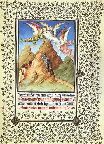 Belles Heures de Duc du Berry -Folio 20- St. Catherine's Body Carried to Mt. Sinai 1408-09 - view 1