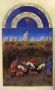 Les tres riches heures du Duc de Berry- Décembre (December) 1412-16 by Jean Limbourg