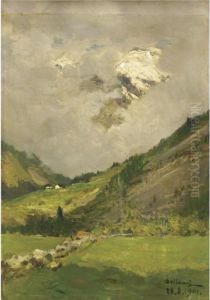 Nuvole In Alta Montagna by Lorenzo Delleani