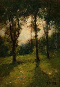 Sole Tra Gli Alberi by Lorenzo Delleani
