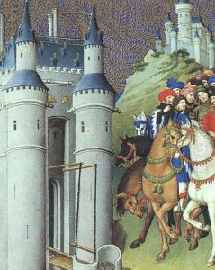 Belles Heures de Duc du Berry -Folio 223- The Duke on a Journey 1408-09 by Jean Limbourg