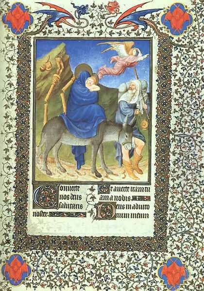 Belles Heures de Duc du Berry -Folio 63- The Flight into Egypt 1408-09 - view 1