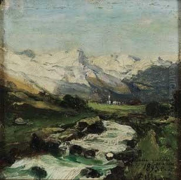 "torrente In Montagna" 1895 - view 1