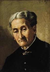 "gli Orecchini (ritratto Di Signora In Nero)" 27.6.87 by Lorenzo Delleani