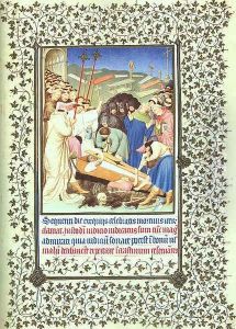 Belles Heures de Duc du Berry -Folio 95- The Burial of Diocres 1408-09