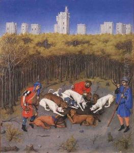 Les tres riches heures du Duc de Berry- December (detail) 1412-16 by Jean Limbourg