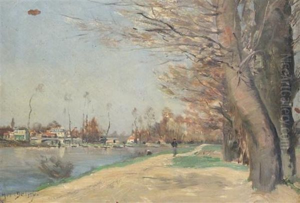 Figures On A Riverbank - view 1