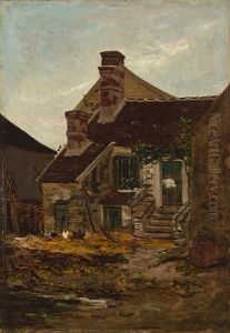 Cour De Ferme by Hippolyte Camille Delpy