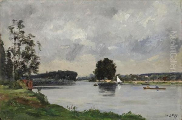 Flusslandschaft Mit Booten - view 1