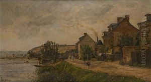 Bord De L'oise Anime by Hippolyte Camille Delpy
