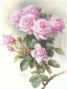Roses and Bumblebees by Paul De Longpre