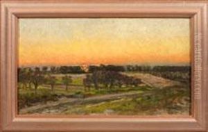 Impressionistische Landschaft Im Abendrot by Hippolyte Camille Delpy