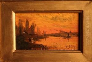 Lavandiere Au Crepuscule by Hippolyte Camille Delpy