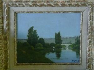 Barque De Pecheur Sur Une Riviere by Hippolyte Camille Delpy
