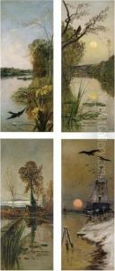 Spring; Summer; Autumn; Winter by Hippolyte Camille Delpy