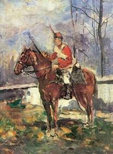 The Mounted Red Hussar by Stefan Luchian