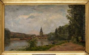 Landskap Med Kyrka by Hippolyte Camille Delpy
